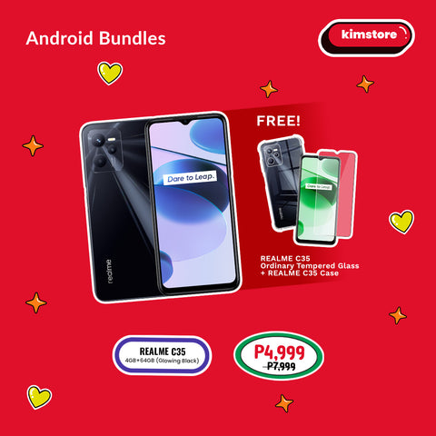 Android Bundle: Realme C35 (4GB/64GB) + Realme C35 Ordinary Tempered Glass + Realme C35 Case (NFS)