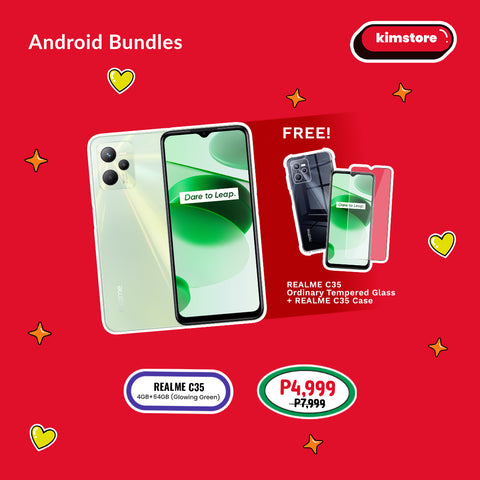 Android Bundle: Realme C35 (4GB/64GB) + Realme C35 Ordinary Tempered Glass + Realme C35 Case (NFS)
