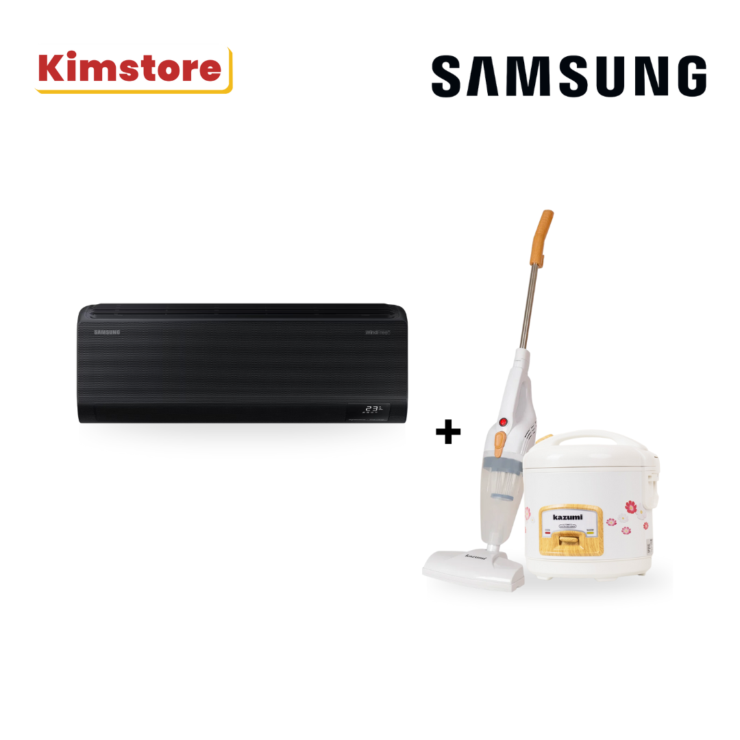 Bundle: Samsung 1.5 HP Bespoke WindFree™ Air Conditioner Wall-mount -AI Auto Cooling + Kazumi 1.5L Rice Cooker + Kazumi Vacuum Cleaner