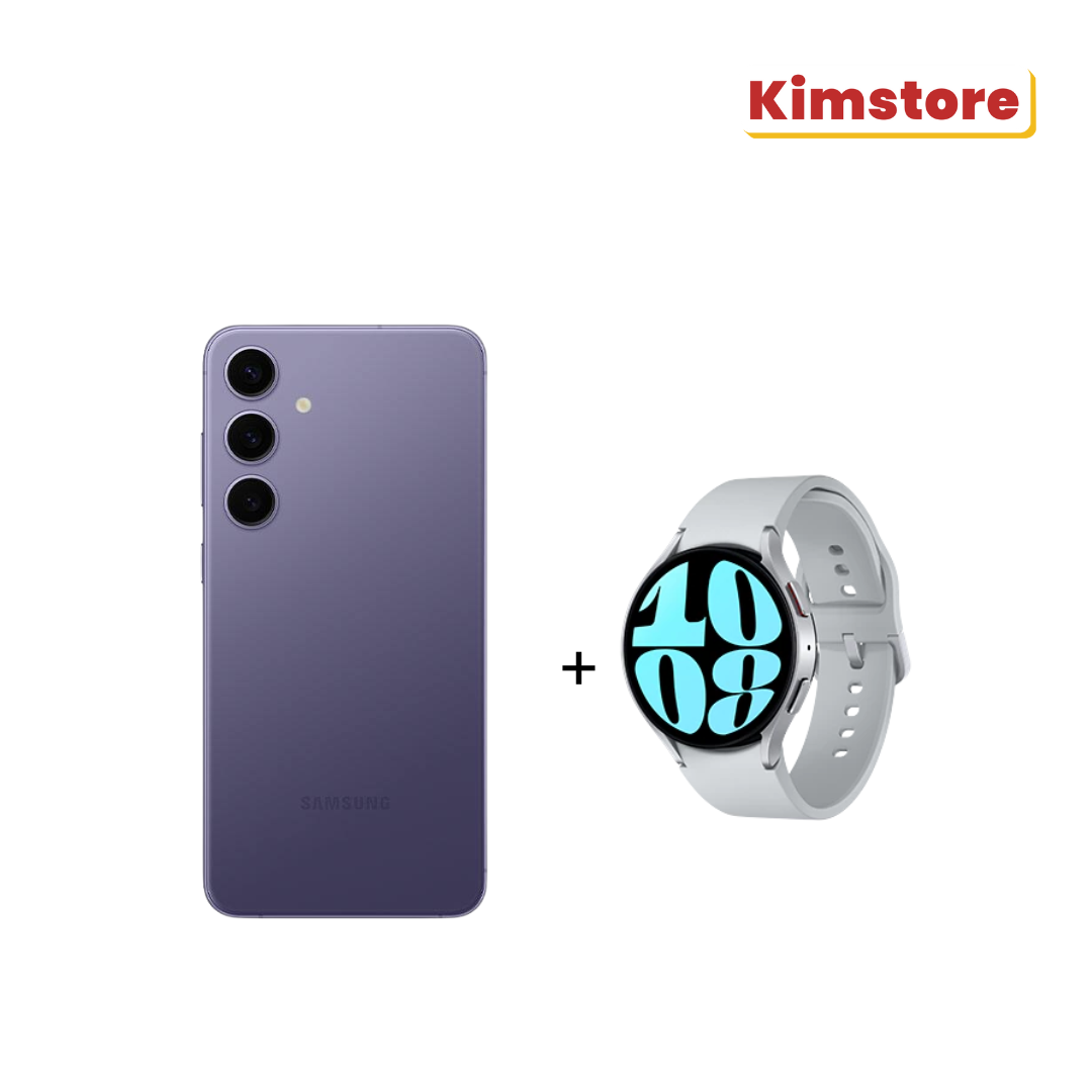 [Bundle] Samsung Galaxy S24 (8GB/256GB) - Cobalt Violet + Samsung Galaxy Watch 6 (44mm) SM-R940NZSABRI - Silver
