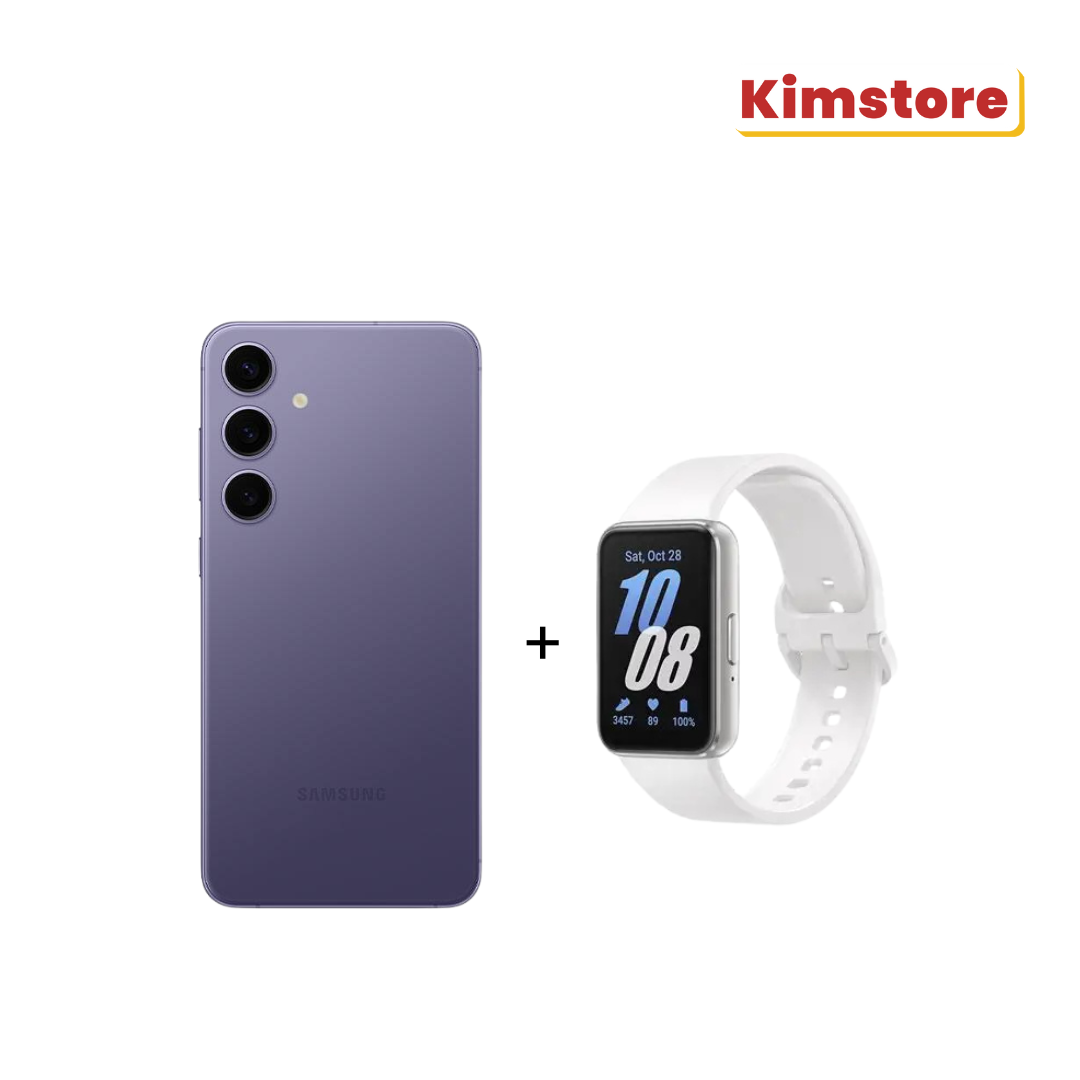 [Bundle] Samsung Galaxy S24+ (12GB/256GB) - Cobalt Violet + Samsung Galaxy FIT 3 R390 - Silver