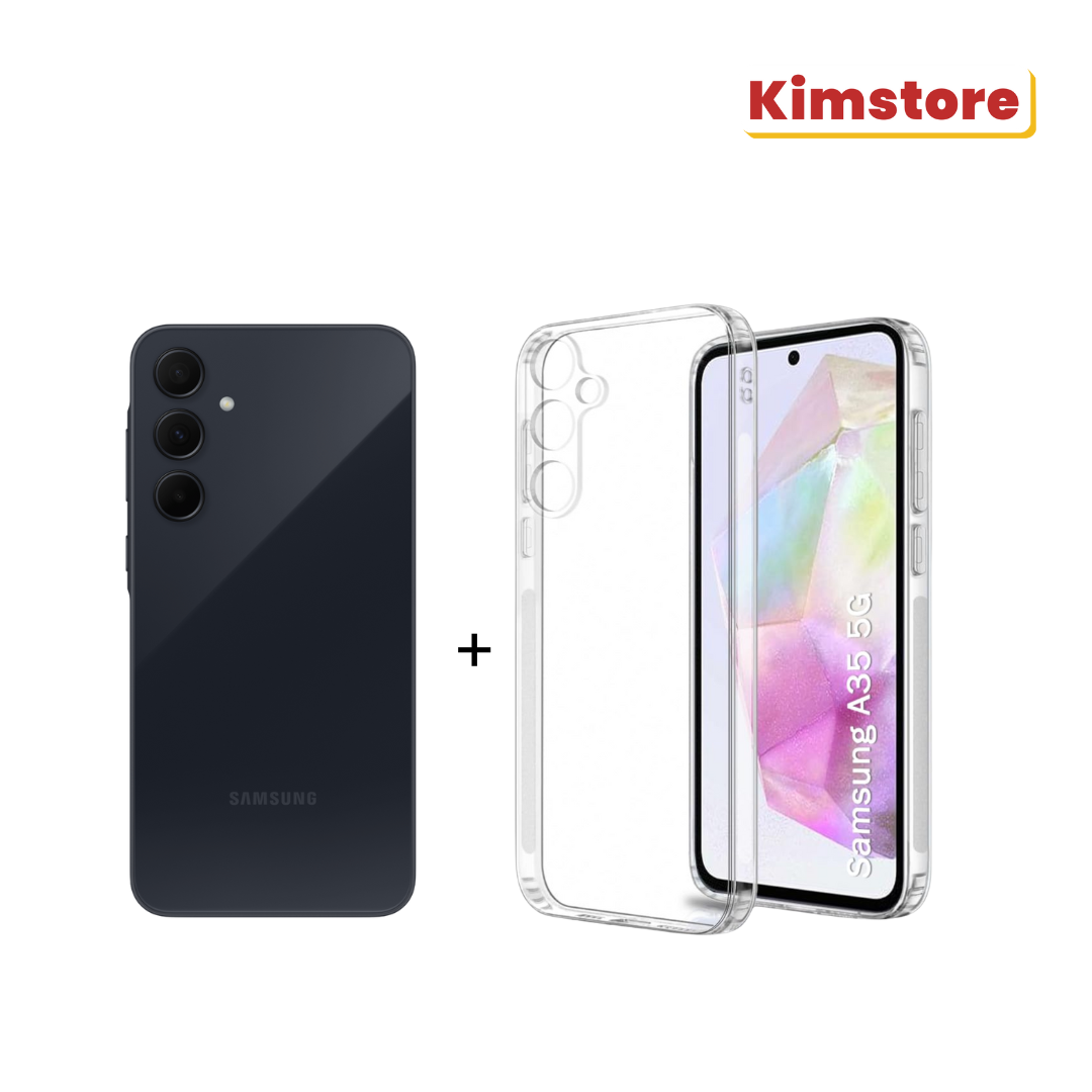 bundle samsung galaxy a35 5g 8gb 256gb awesome navy samsung galaxy a35 5g clear case samsung galaxy fit 3
