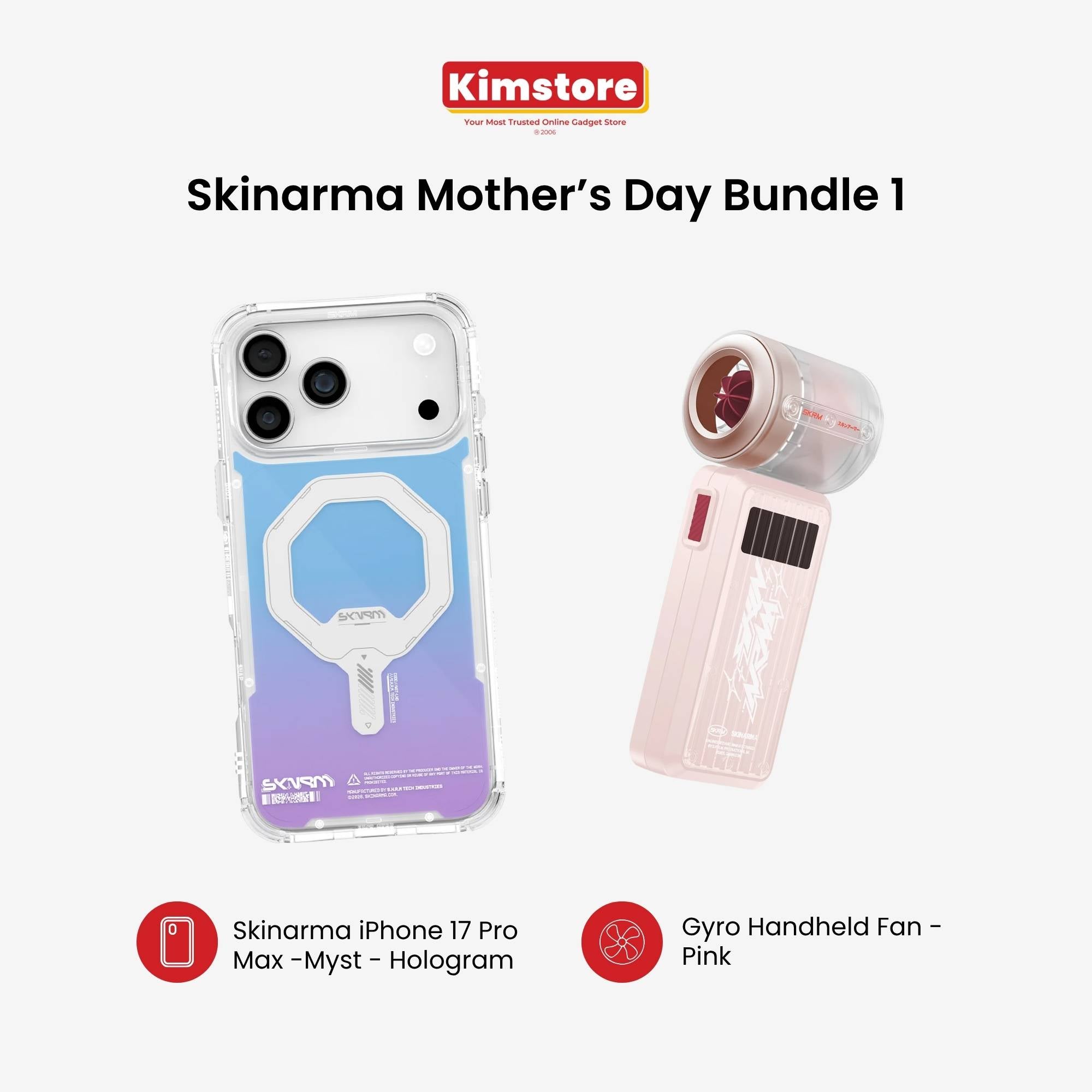 [Bundle] Skinarma iP17 PM Myst Mag-Charge + Gyro Portable Handheld Fan