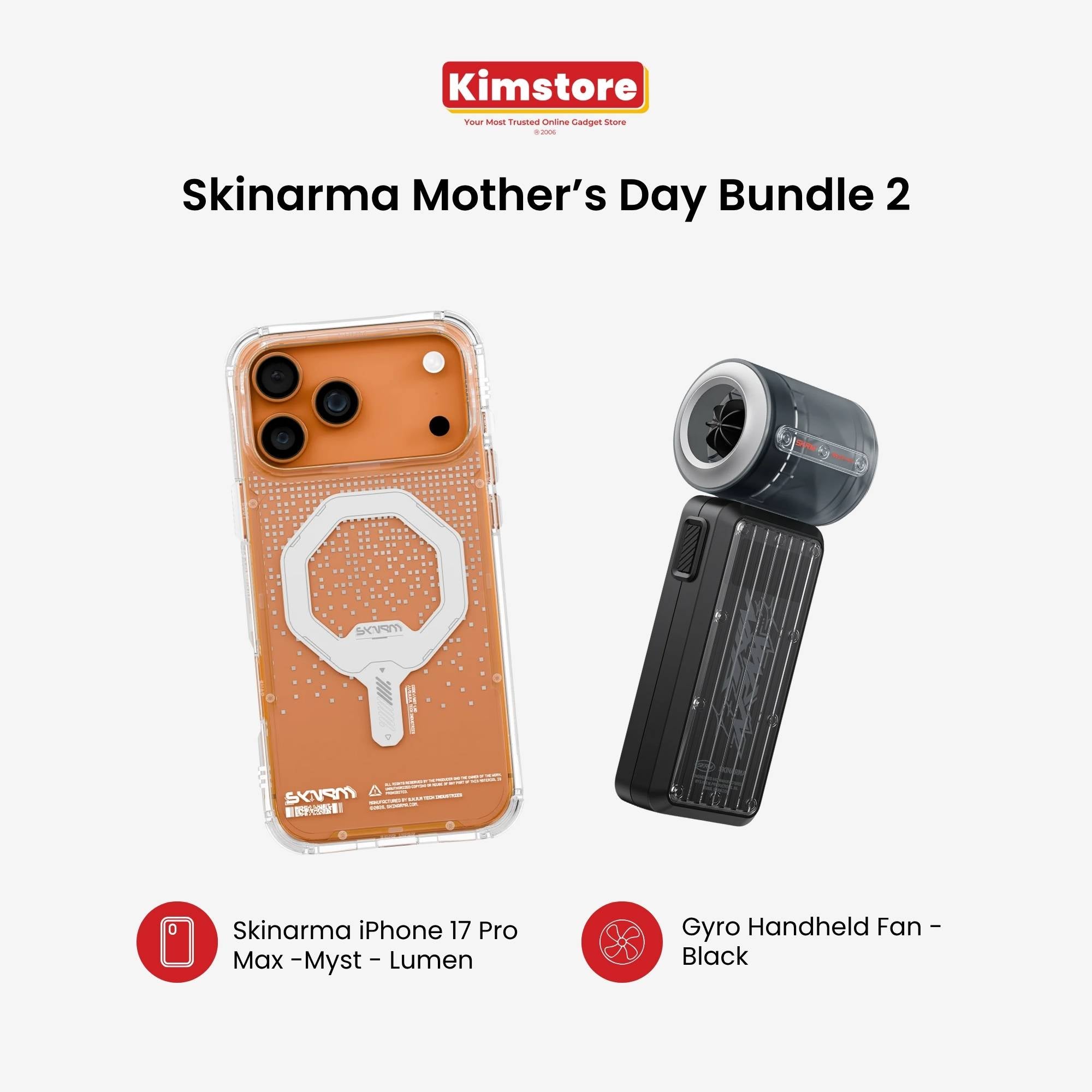 [Bundle] Skinarma iP17 PM Myst Mag-Charge + Gyro Portable Handheld Fan