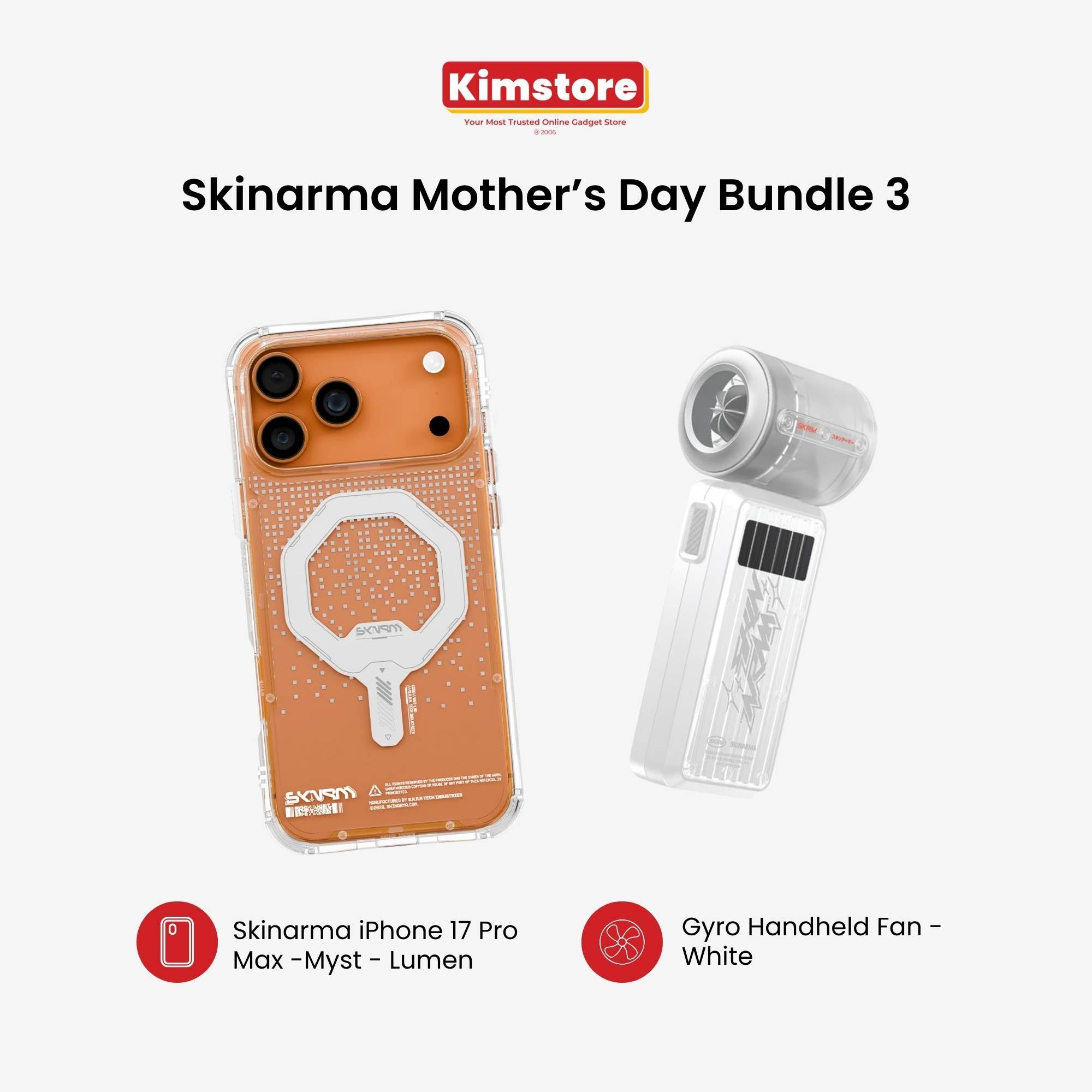 [Bundle] Skinarma IP17 Pro Myst Mag-Charge + Gyro Portable Handheld Fan