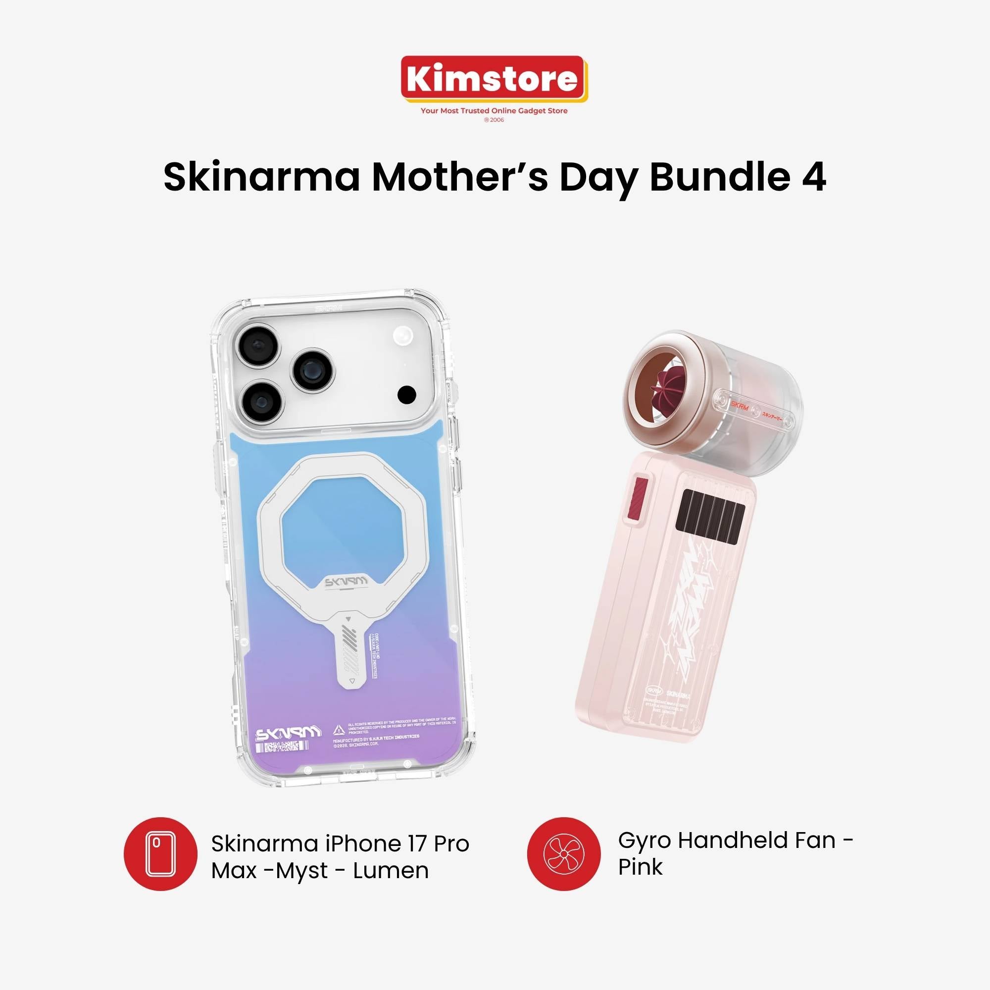 [Bundle] Skinarma IP17 Pro Myst Mag-Charge + Gyro Portable Handheld Fan