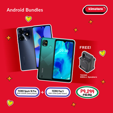 Android Bundle: Tecno Spark 10 Pro (8GB/256GB) + Tecno Pop 5 (2GB/32GB)