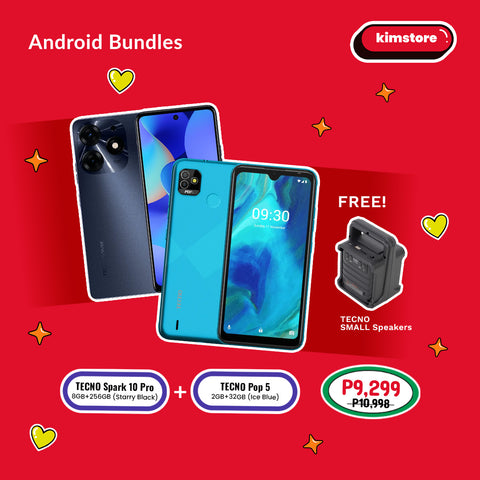 Android Bundle: Tecno Spark 10 Pro (8GB/256GB) + Tecno Pop 5 (2GB/32GB)