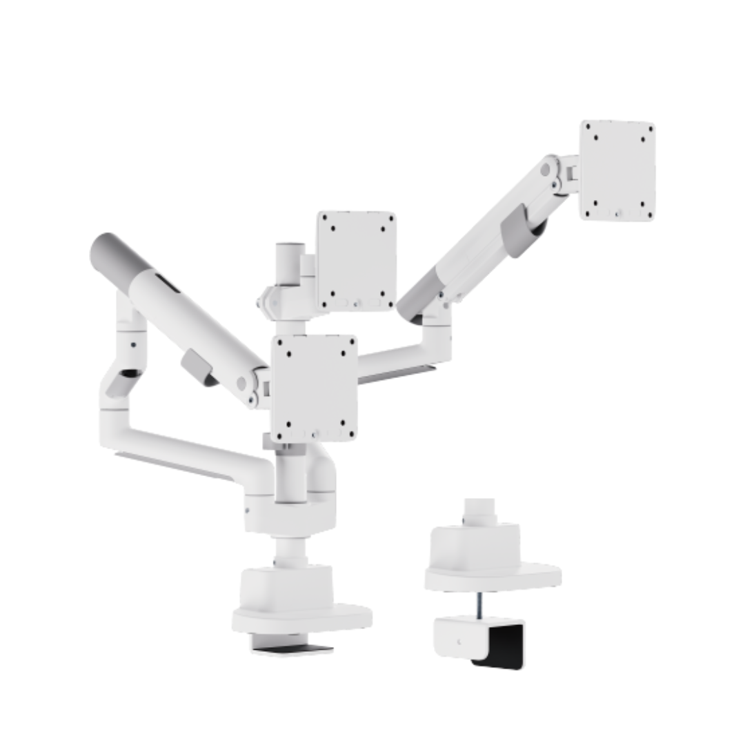 Brateck LDT105-C036P Nova Slim Pole-Mounted Mechanical Spring Triple Monitor Arm [Pre-Order]