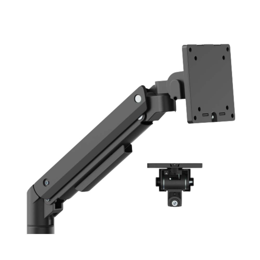 Brateck LDT69-C024P Heavy-Duty Pole-Mounted Gas Spring Dual Monitor Arm Stacked [Pre-Order]