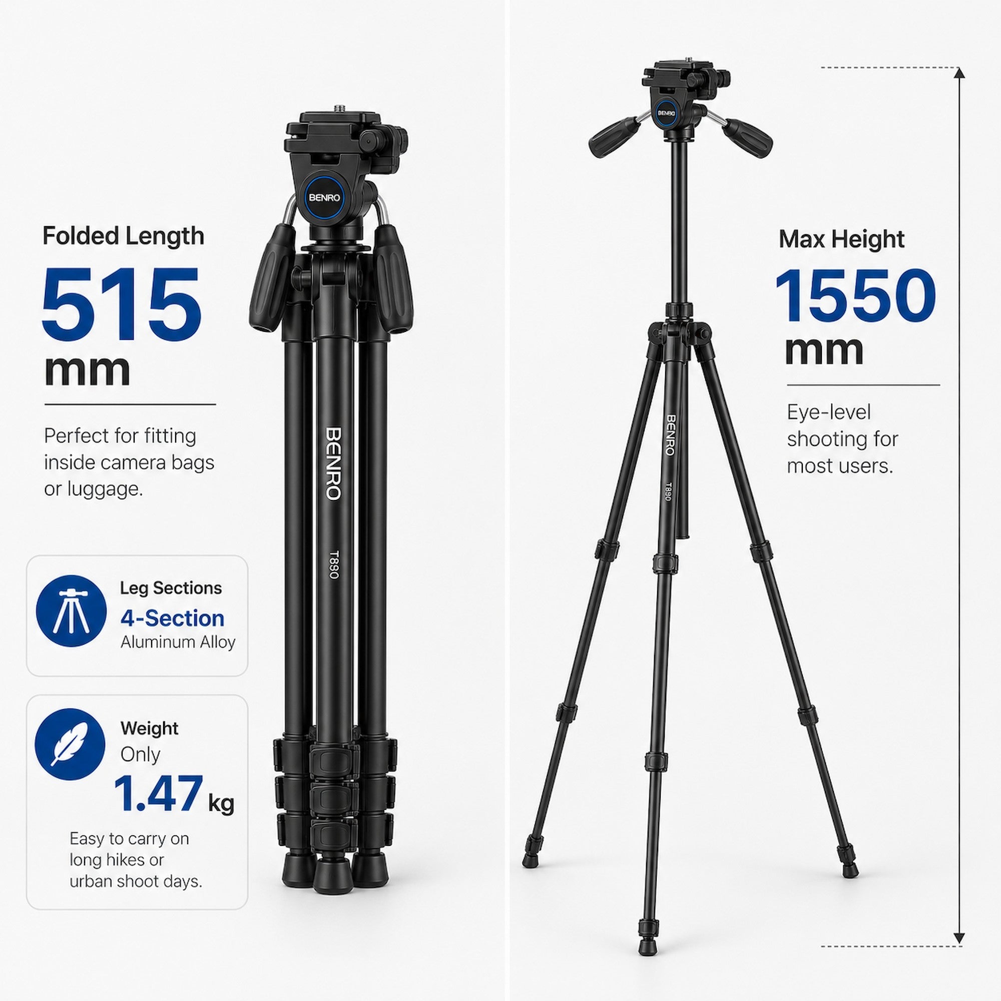 Benro T890 Aluminum Tripod [Pre-Order]