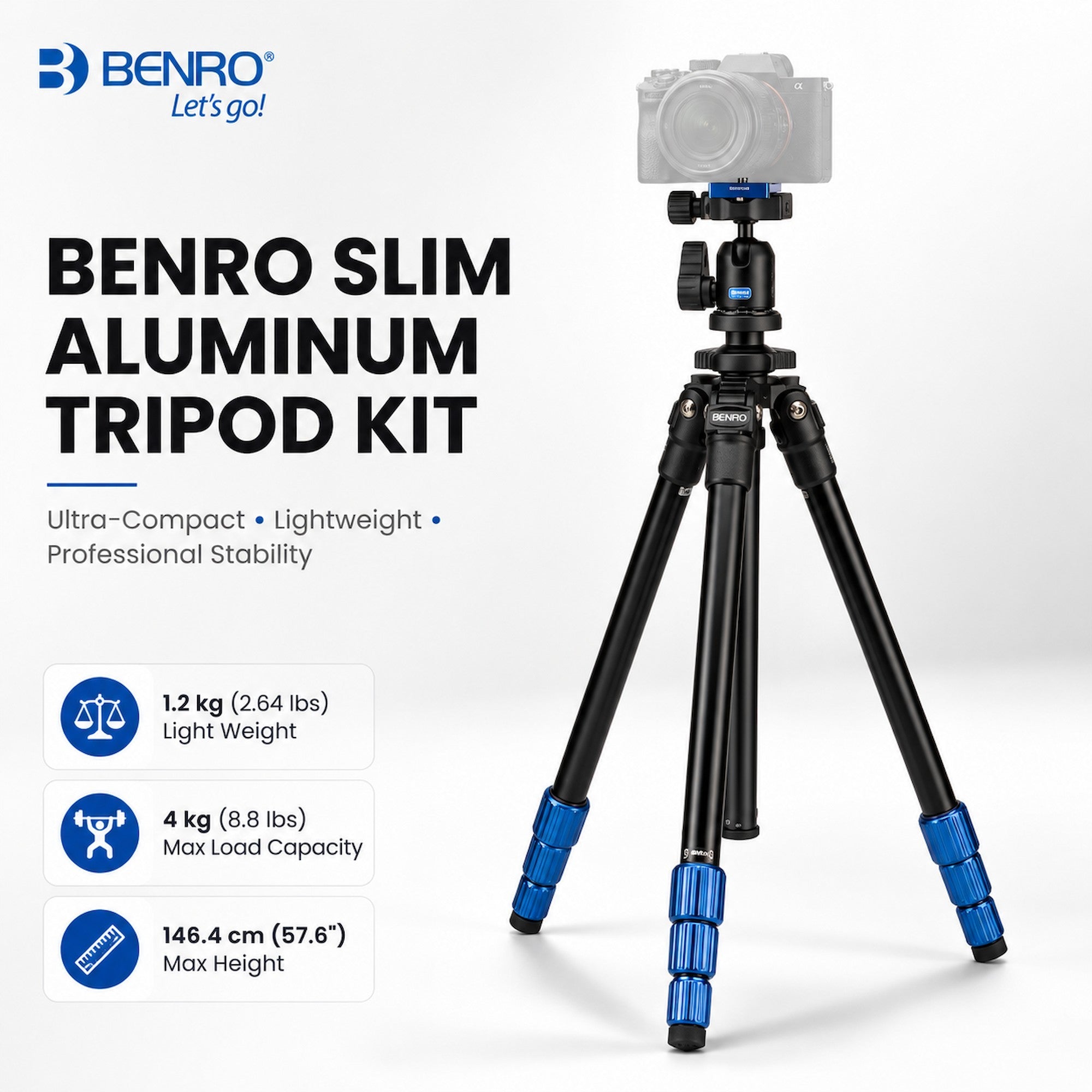 Benro TSL08AN00 Mg-Aluminum Tripod w/ Ball Head [Pre-Order]