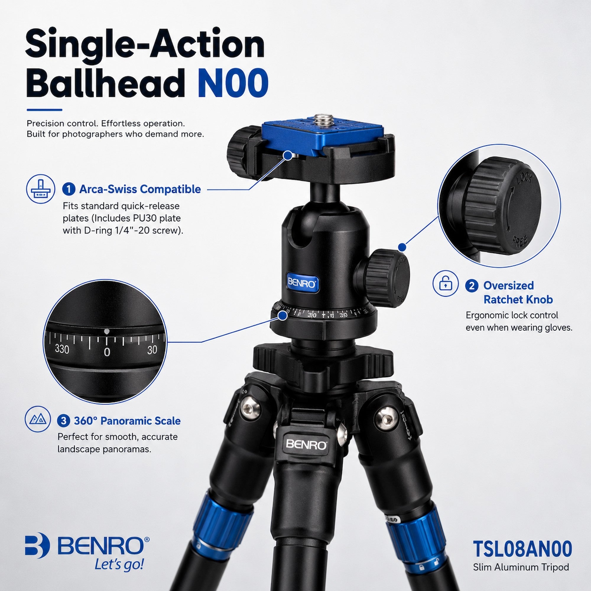 Benro TSL08AN00 Mg-Aluminum Tripod w/ Ball Head [Pre-Order]