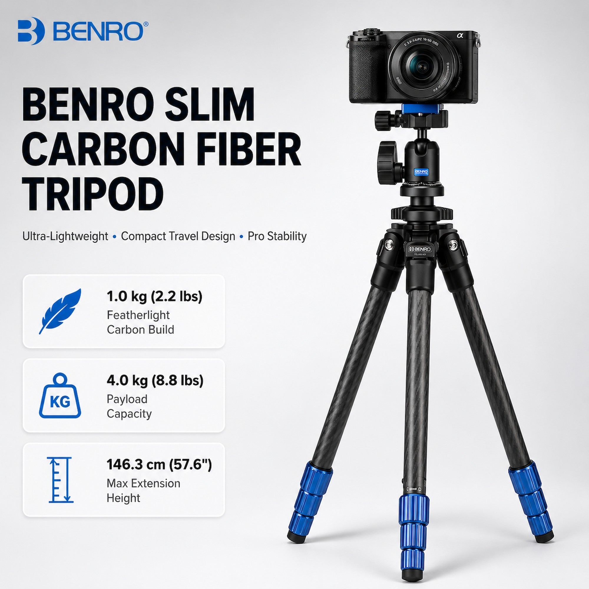 Benro TSL08CN00 Mg-Carbon Fiber w/ Ball Head [Pre-Order]