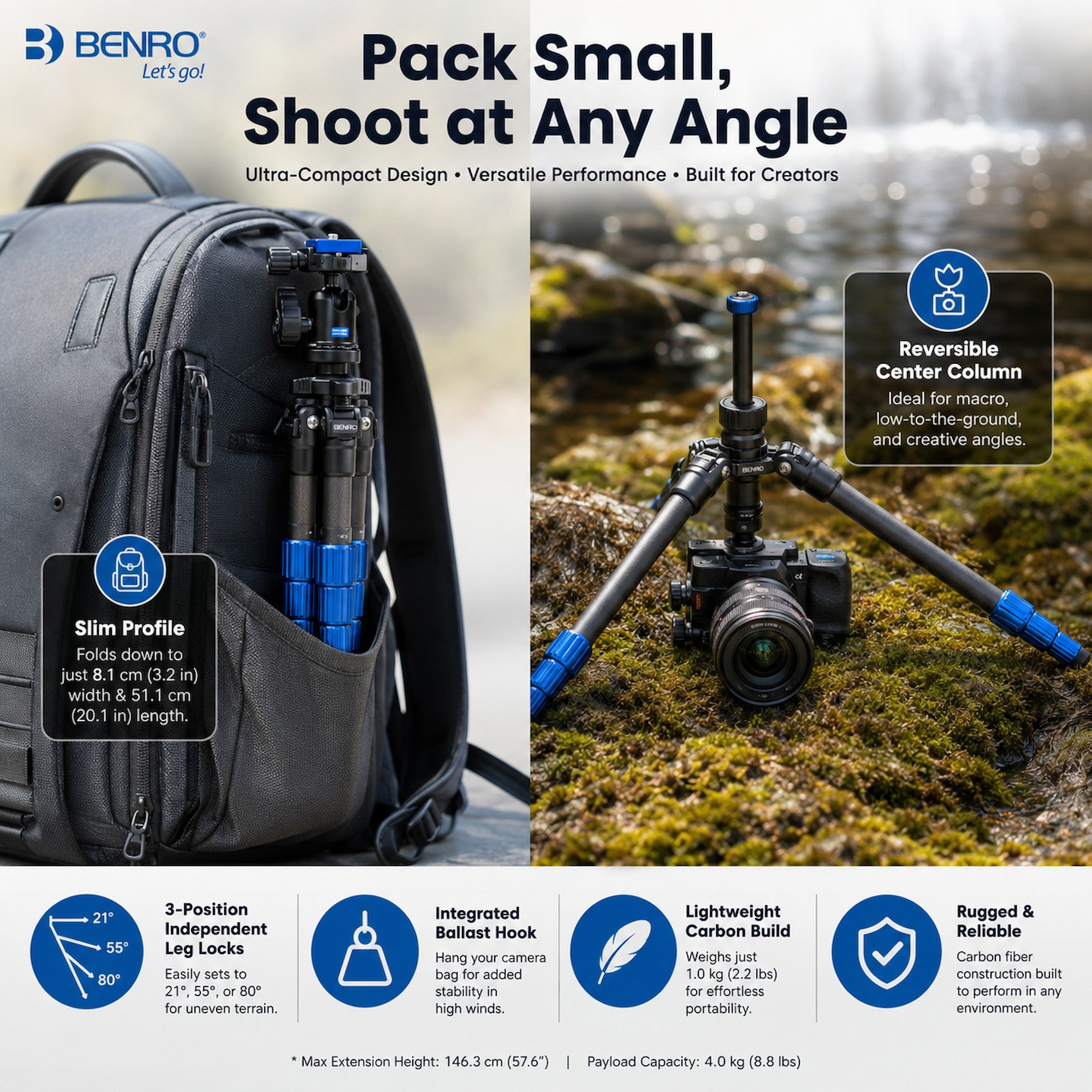 Benro TSL08CN00 Mg-Carbon Fiber w/ Ball Head [Pre-Order]