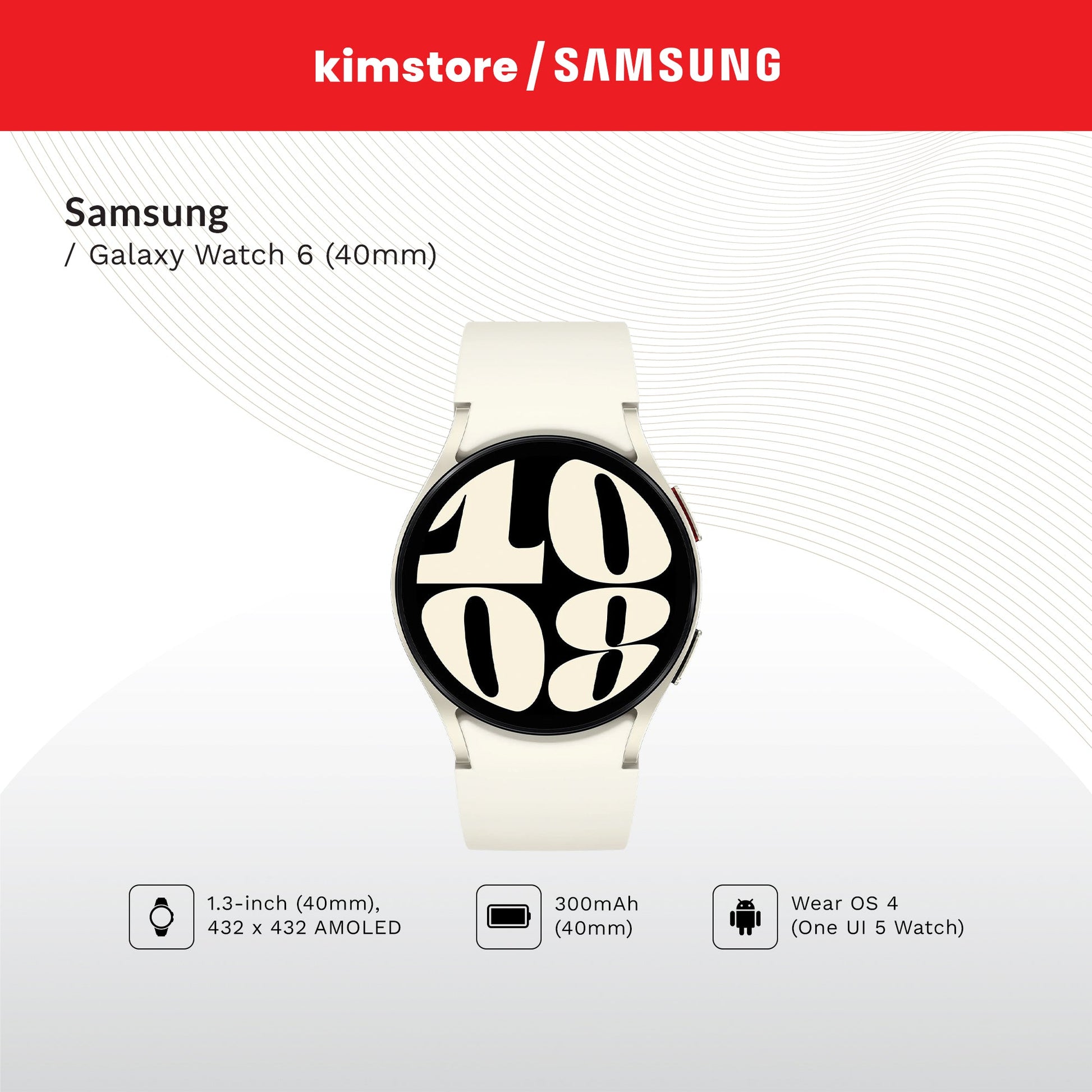 samsung galaxy watch 6 40mm sm r930nzeatgy gold