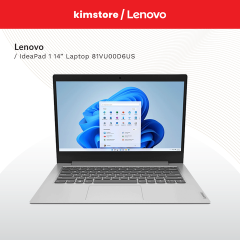 LENOVO Ideapad 1 14" Laptop Pentium Silver N5030 4gb/128gb 81VU00D6US Platinum Grey
