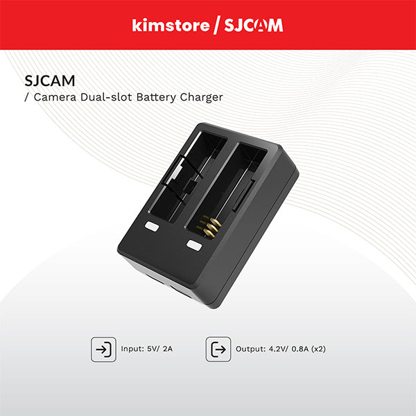 SJCAM Camera Dual-slot Battery Charger - SJ4000/SJ5000/M10 Series