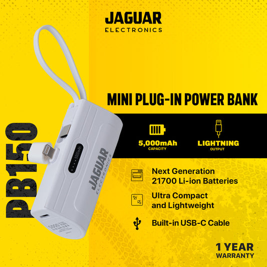 Jaguar Electronics PB150 Mini Plug In Power Bank 5000mAh Lightning