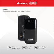 jaguar electronics pb896 10000mah power bank with charging cable black