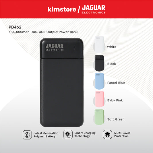 Jaguar Electronics PB462 20000mAh Power Bank Dual USB Output