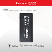 jaguar electronics laptop power bank pm188 pd 65w 30000mah with 100w usb c cable black
