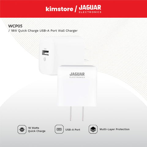 Jaguar Electronics WCP05 Wall Charger 18W Quick Charge USB-A Port