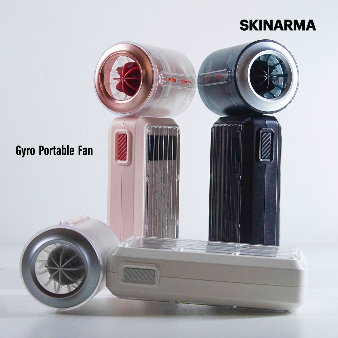 skinarma portable handheld fan 4,000 mah gyro white new