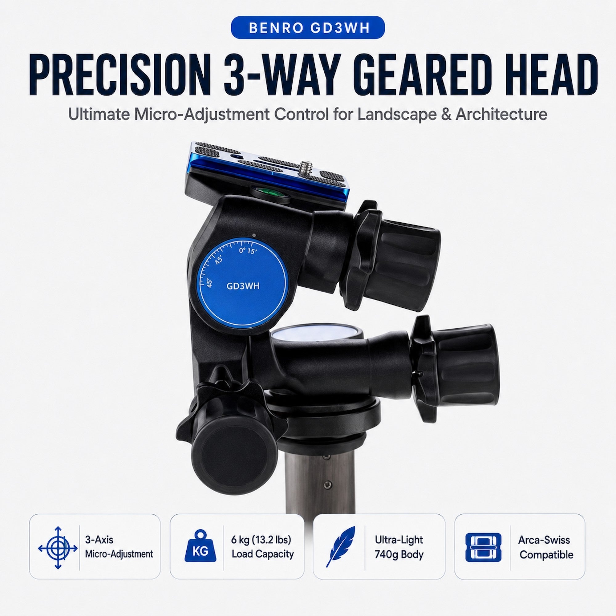 Benro GD3WH 3-Way Geared Heads [Pre-Order]
