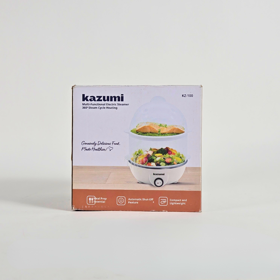 kazumi kz 100 multi functional electric steamer 2 layers 350w charcoal black
