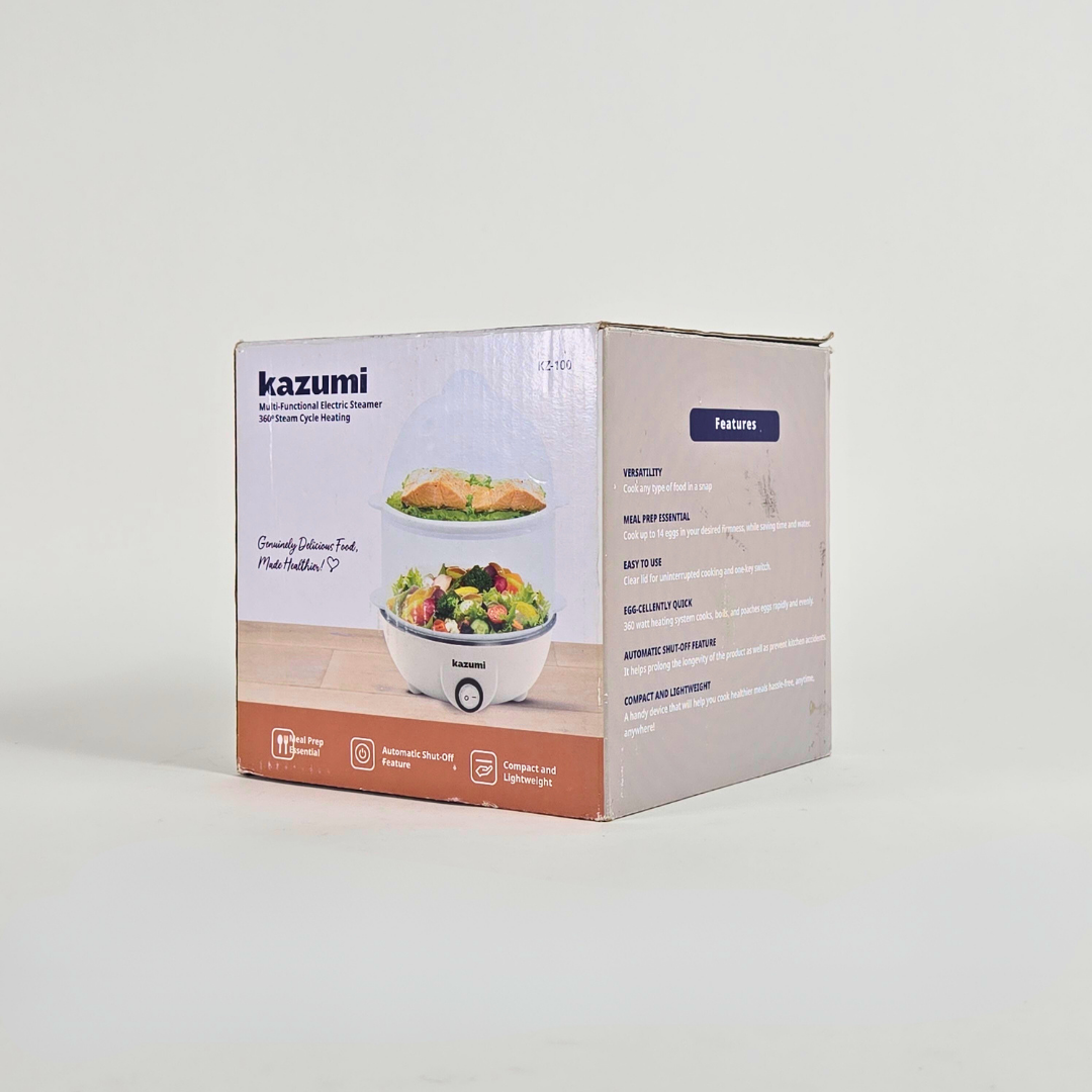 kazumi kz 100 multi functional electric steamer 3 layers 350w charcoal black