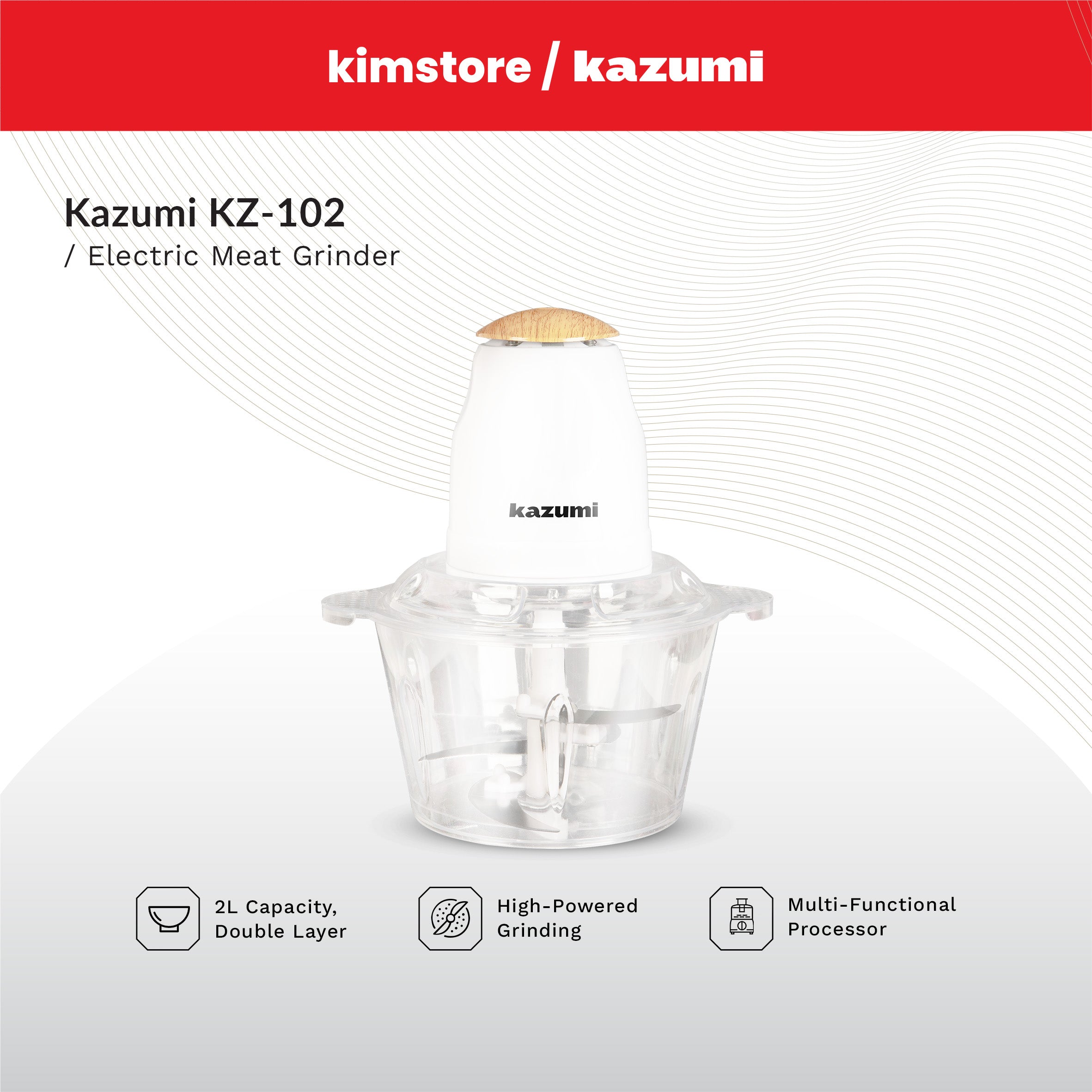[Brown Box] Kazumi KZ-102 Electric Meat Grinder 2L 300W
