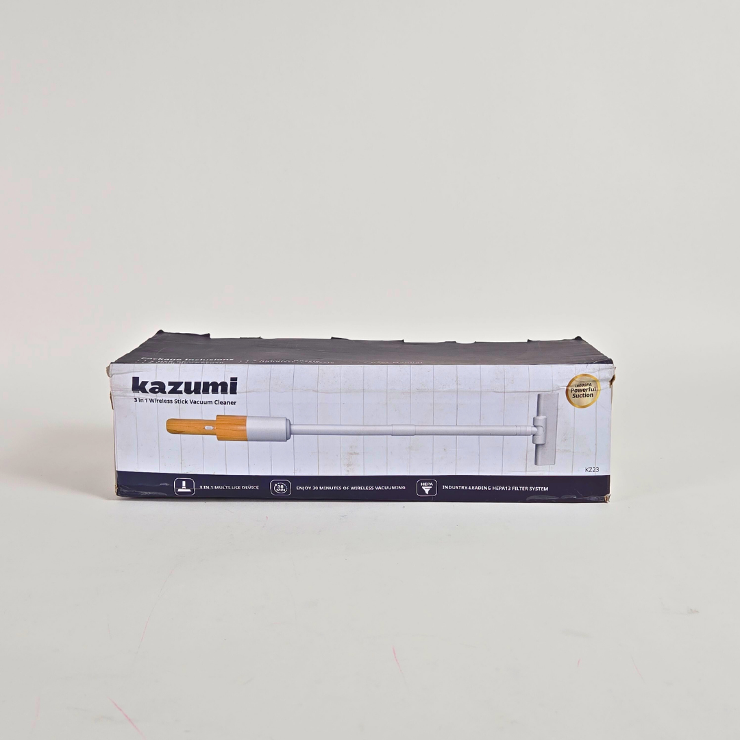 Kazumi KZ23 3 in 1 Wireless Stick Vacuum Cleaner with Coastal Wood Accent - White