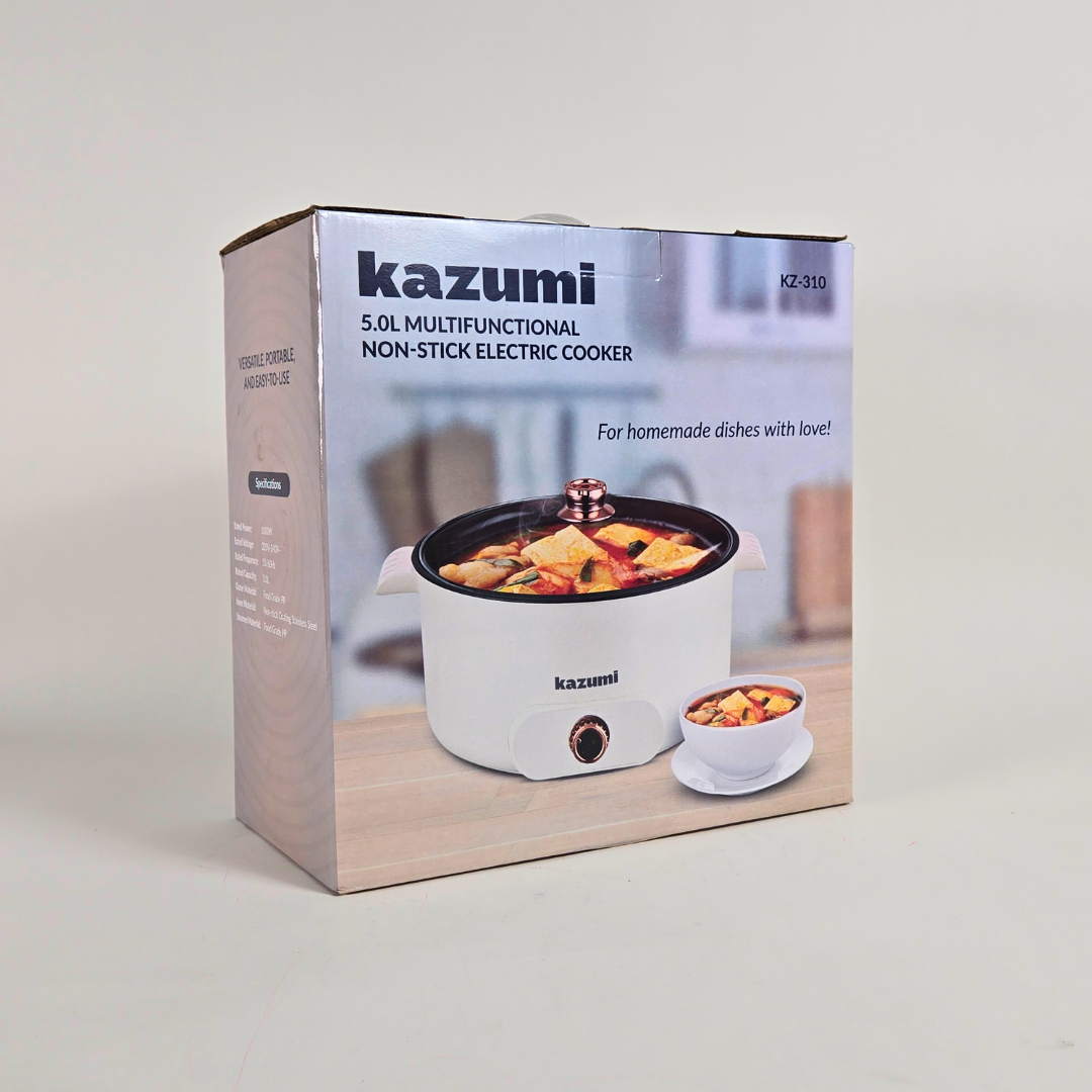 Kazumi KZ-310 5.0L Multifunctional Non-Stick Electric Cooker - Pearl White