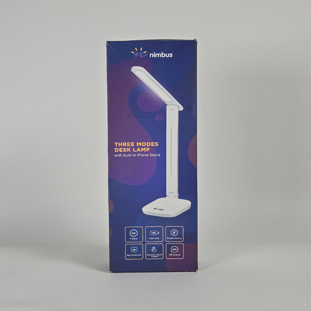 NIMBUS 3Modes Desk Lamp Builtin Phone Stand White