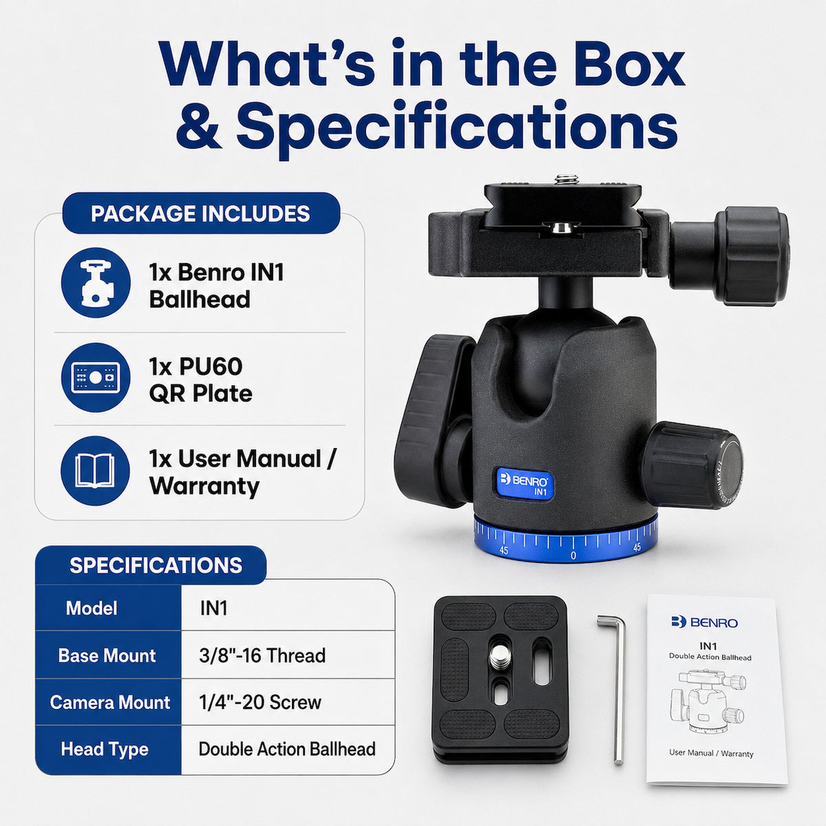 Benro IN1 Ball Head [Pre-Order]