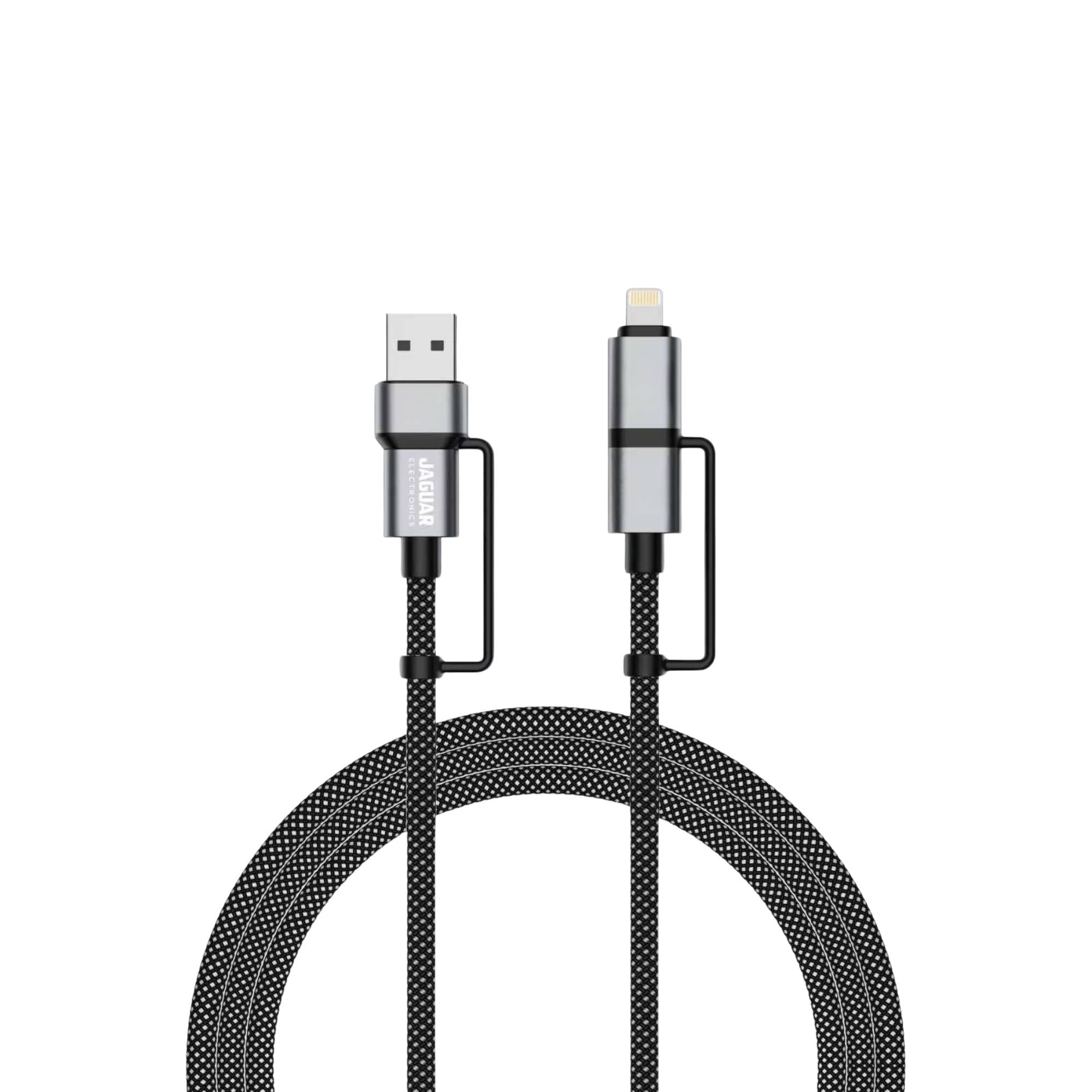 Jaguar Electronics CG92 60W PD/QC 1.2 Meter 4-in-1 Fast Charging Data Cable