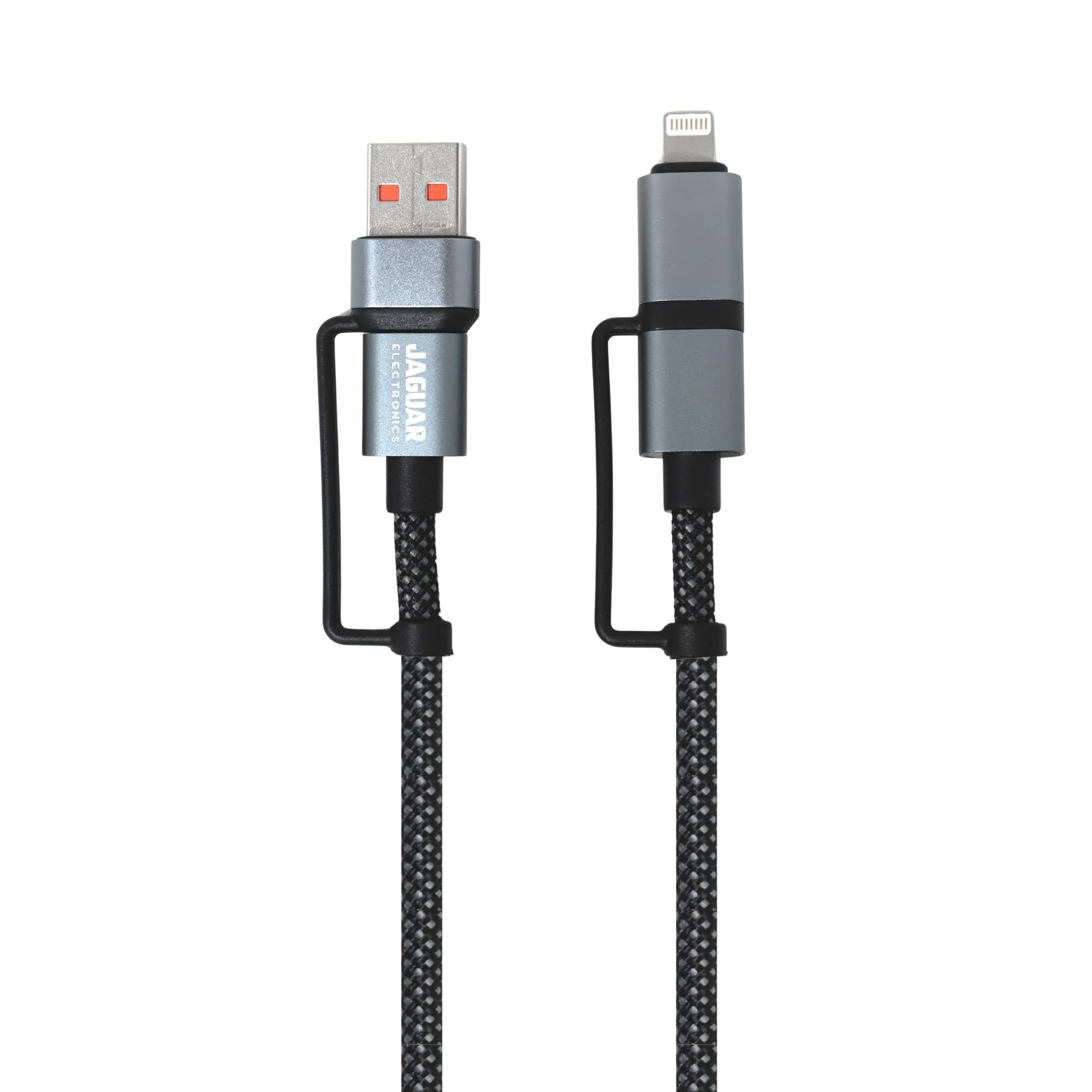 Jaguar Electronics CG92 60W PD/QC 1.2 Meter 4-in-1 Fast Charging Data Cable