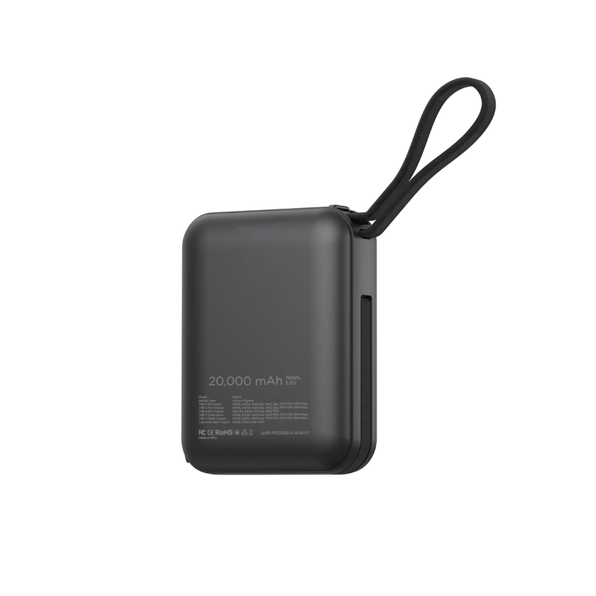Jaguar Electronics PB293 20000mAh 35W PD/QC 3.0 Power Bank With Built-in Cables