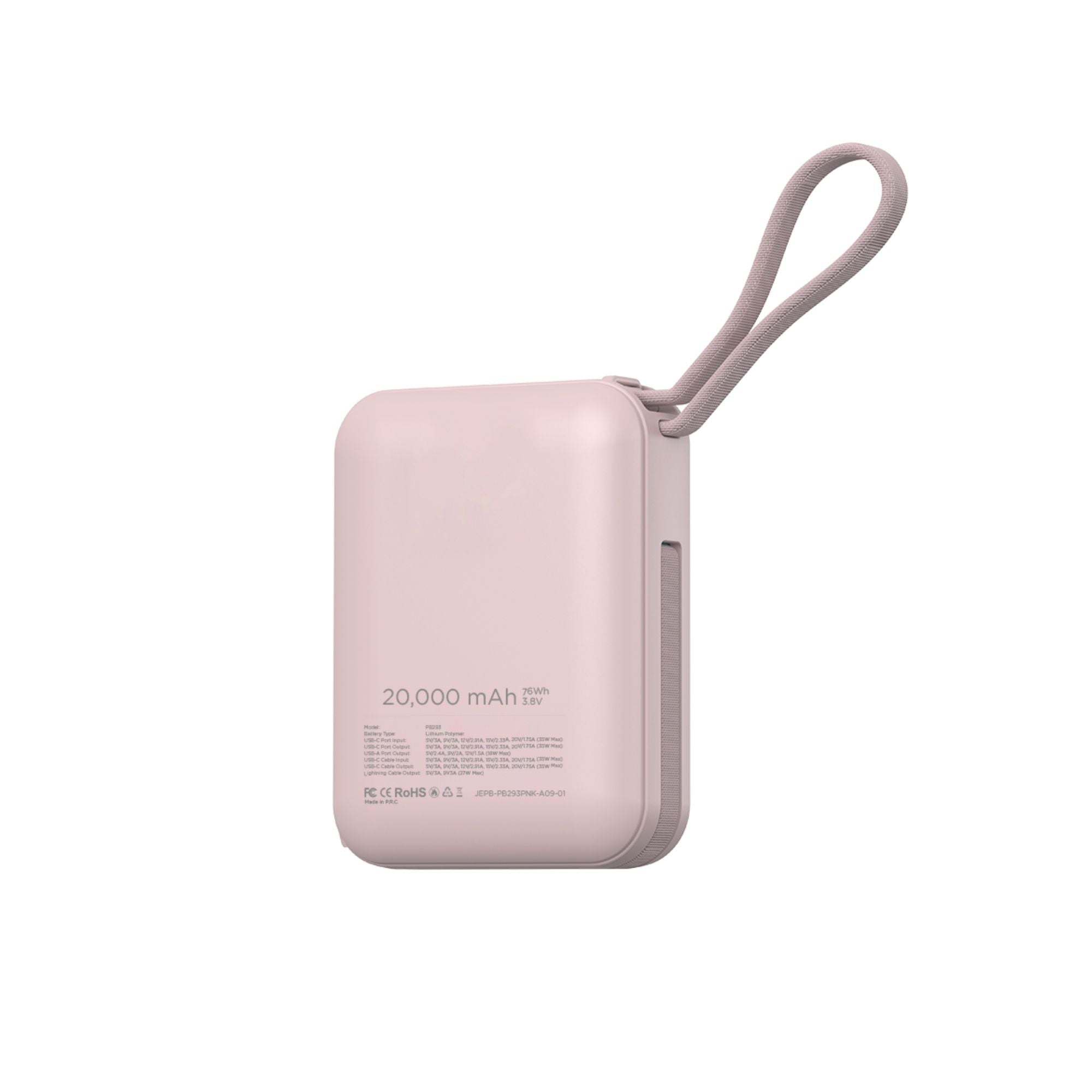 Jaguar Electronics PB293 20000mAh 35W PD/QC 3.0 Power Bank With Built-in Cables