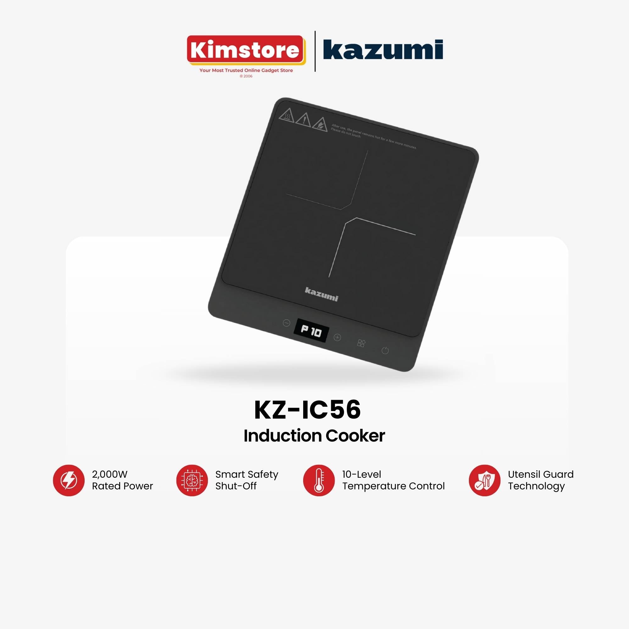 [Bundle] Kazumi KZ-IC56 Induction Cooker 2000W + KZ-801 BrewMaster 1.8L Retro Espresso Machine