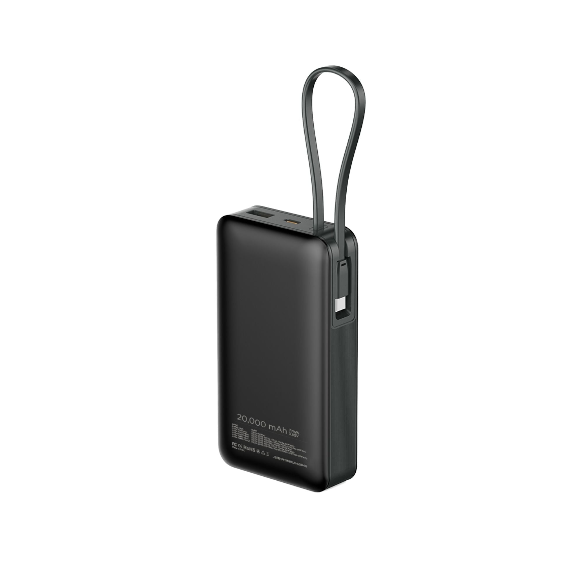Jaguar Electronics PM189 20000mAh 65W PD/QC 3.0 Laptop Power Bank With Built-in Type-C Cable