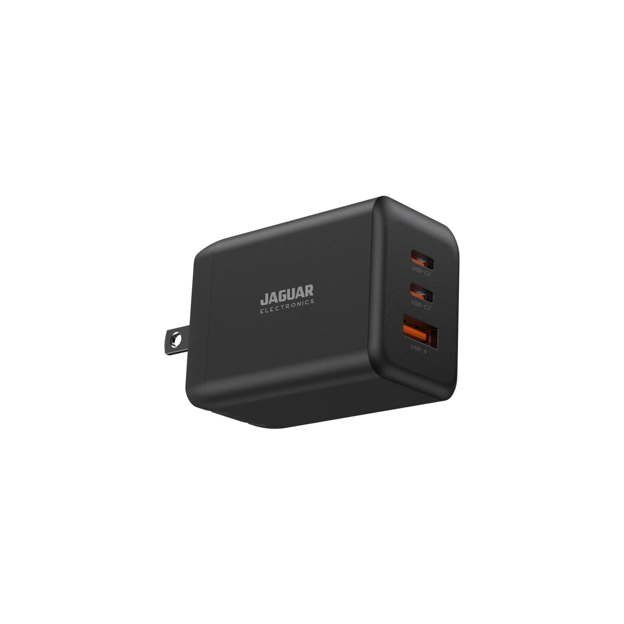 Jaguar Electronics WCP12 65W USB-A Port and Dual USB-C Ports Foldable GaN Charger