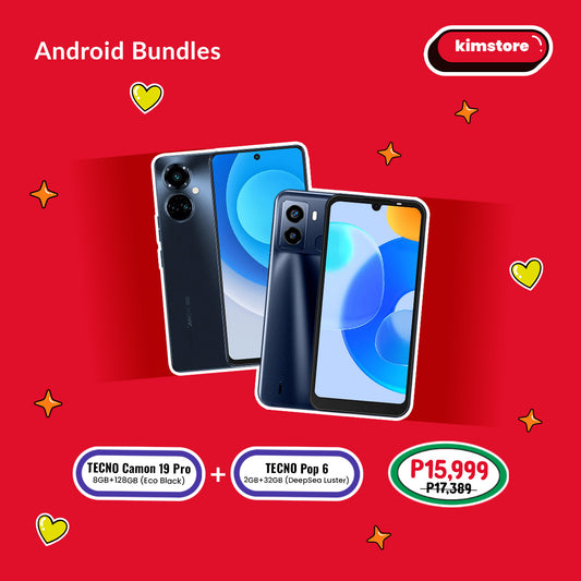 Android Bundle: Tecno Camon 19 Pro CH18N (8GB/128GB) Eco Black  +  Tecno Pop 6 (2GB/32GB) Deep Sea