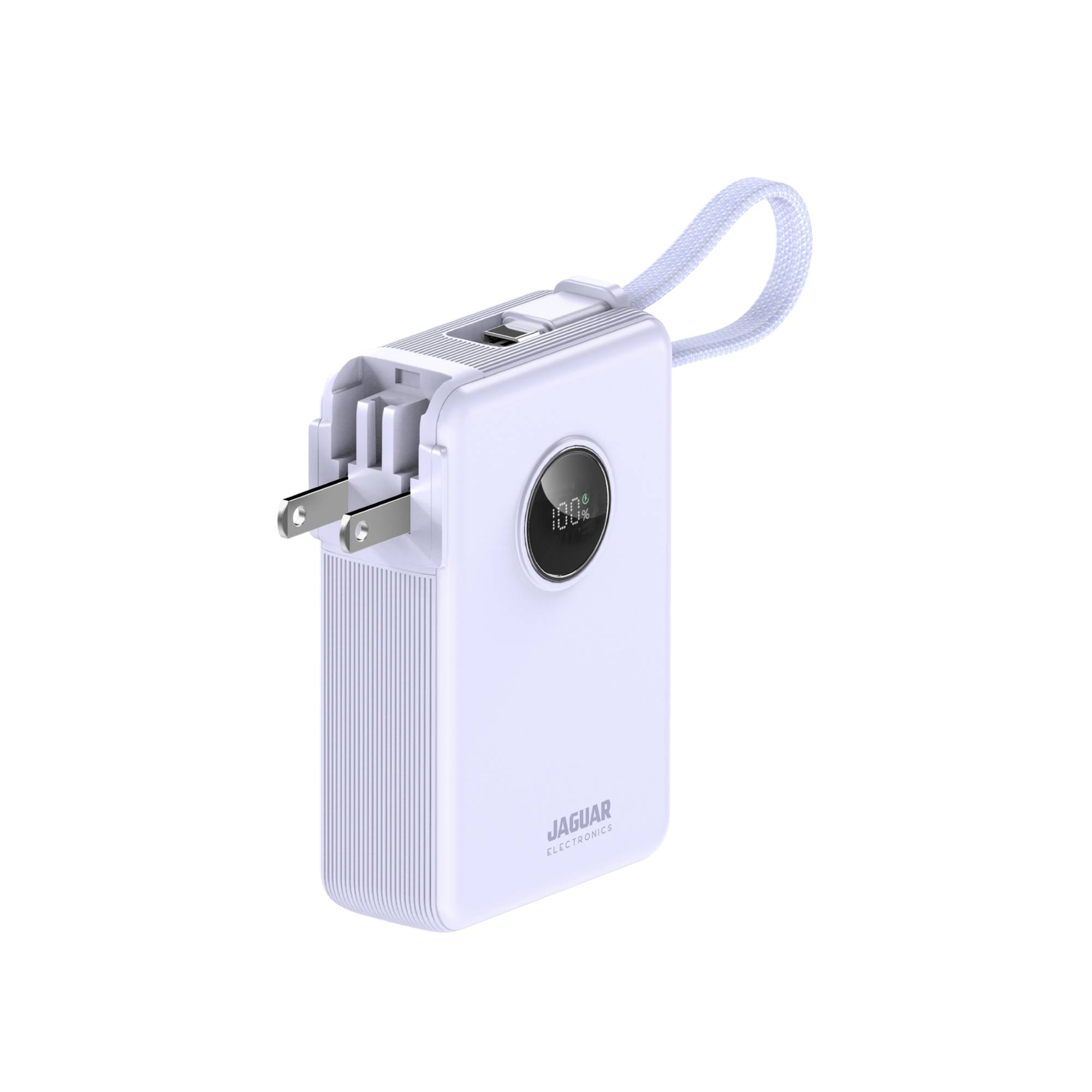 Jaguar Electronics PB900 10000mAh 22.5W PD/QC 3.0 Power Bank With Plug and Built-in Cable