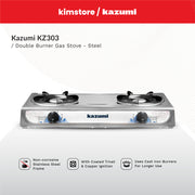 kazumi kz303 double burner gas stove steel