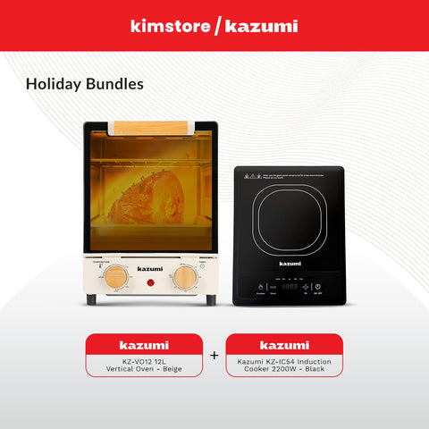 Holiday Bundle: Kazumi KZ-VO12 12L Vertical Oven + Kazumi KZ-IC54 Induction Cooker 2200W