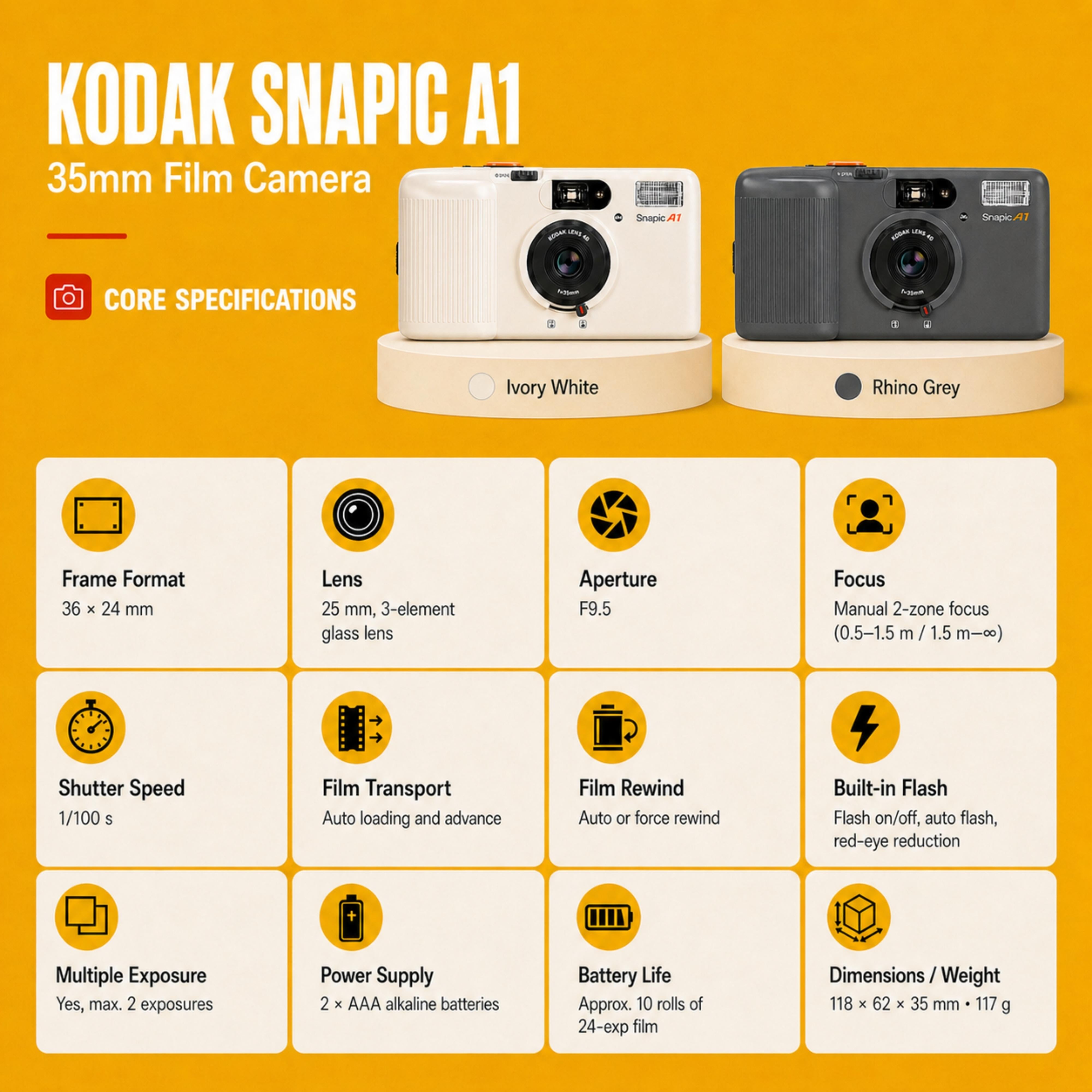 Kodak Snapic A1 35mm Film Camera