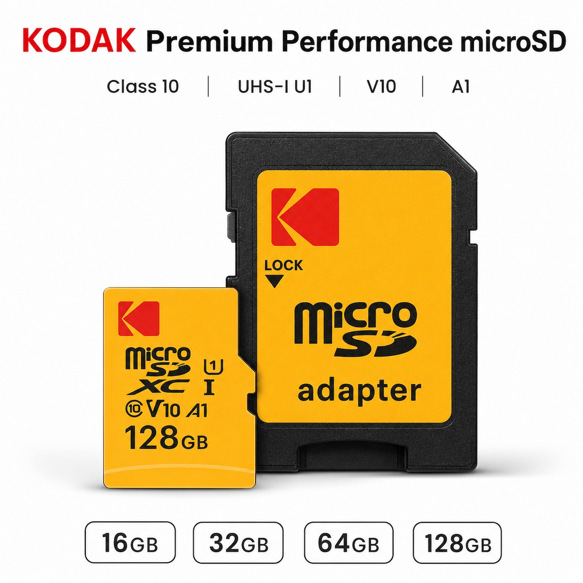 Kodak microSD Premium Performance Class 10 UHS-I U1 V10 A1