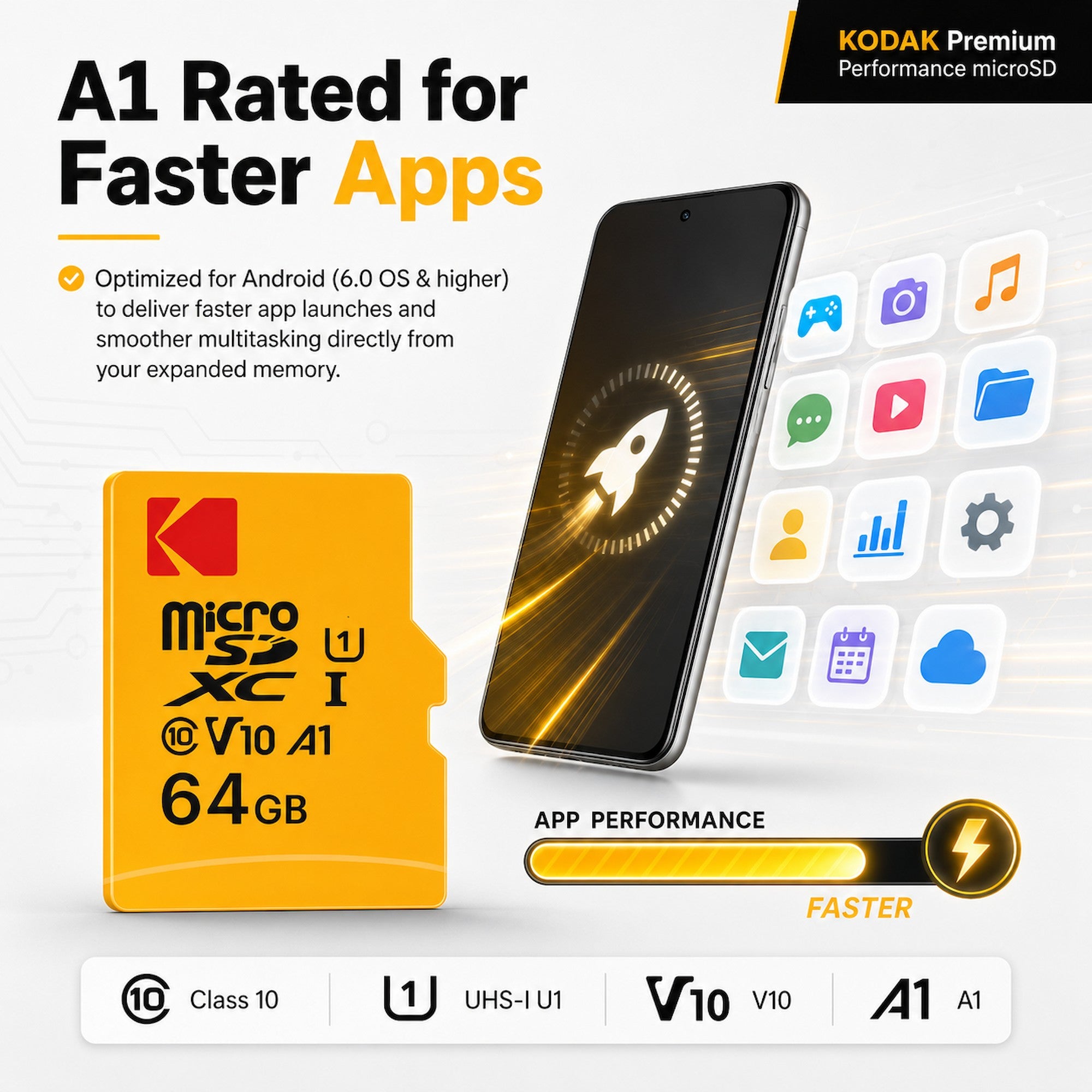 Kodak microSD Premium Performance Class 10 UHS-I U1 V10 A1